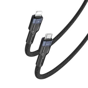 YESIDO CA107 1.2m 2.4A USB Type-C to Lighting Charging Data Cable(Black+Blue)