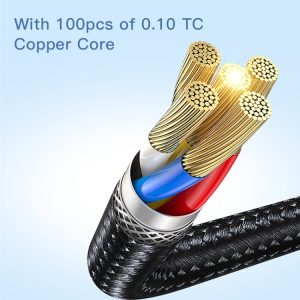 YESIDO CA107 1.2m 2.4A USB Type-C to Lighting Charging Data Cable(Black+Blue)