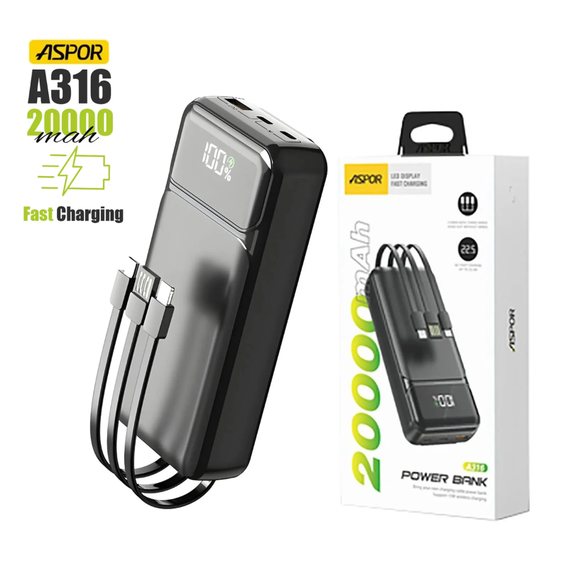 Aspor A316 20000mAh 22.5W Portable Power Bank