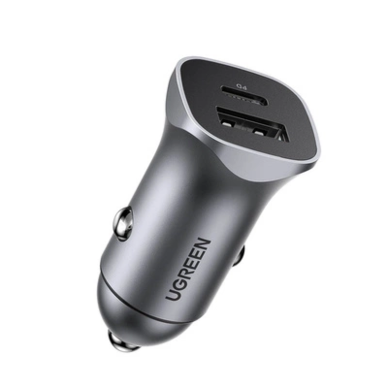 Ugreen Fast Car Charger USB-A / USB-C 30W PD PPS Gray (CD130)