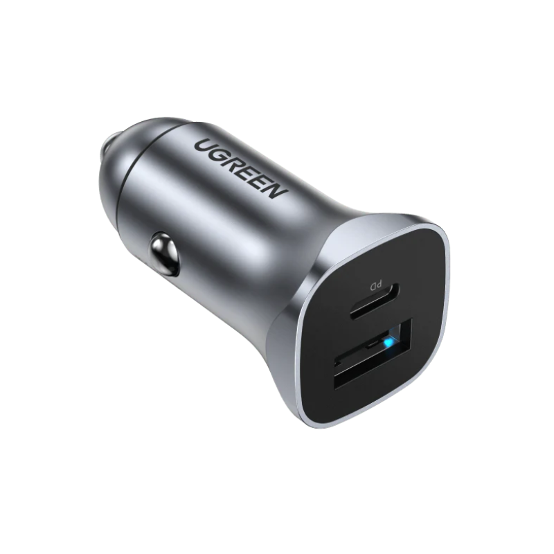 UGREEN 24W USB C Car Charger with PD & QC 3.0 Dual Ports