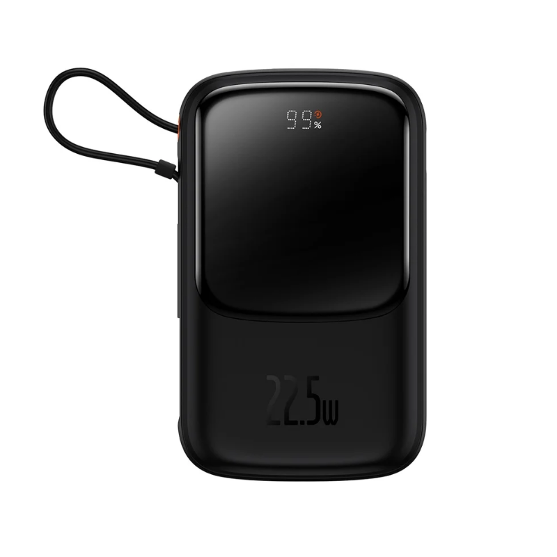 Baseus Qpow Pro 10000mAh Power Bank | 22.5W Fast Charge | Built-in Type-C Cable